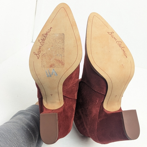 Sam Edelman red suede ankle boots - Picture 13 of 16
